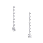 18K White Gold Pear Shaped Diamond Drop Earrings